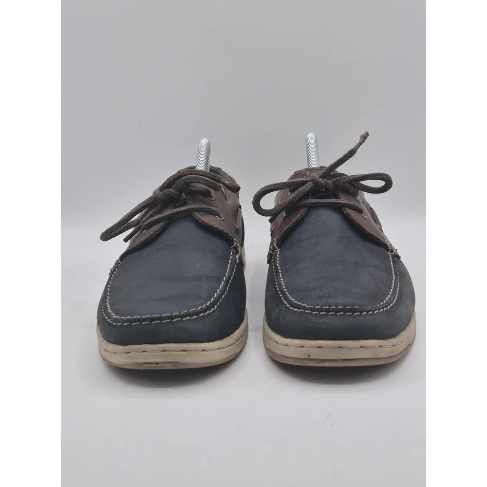 Boat Shoes Mens 9 Brown Leather Moc Toe Non Slip Casual Deck‎ Nun Bush 84682-414